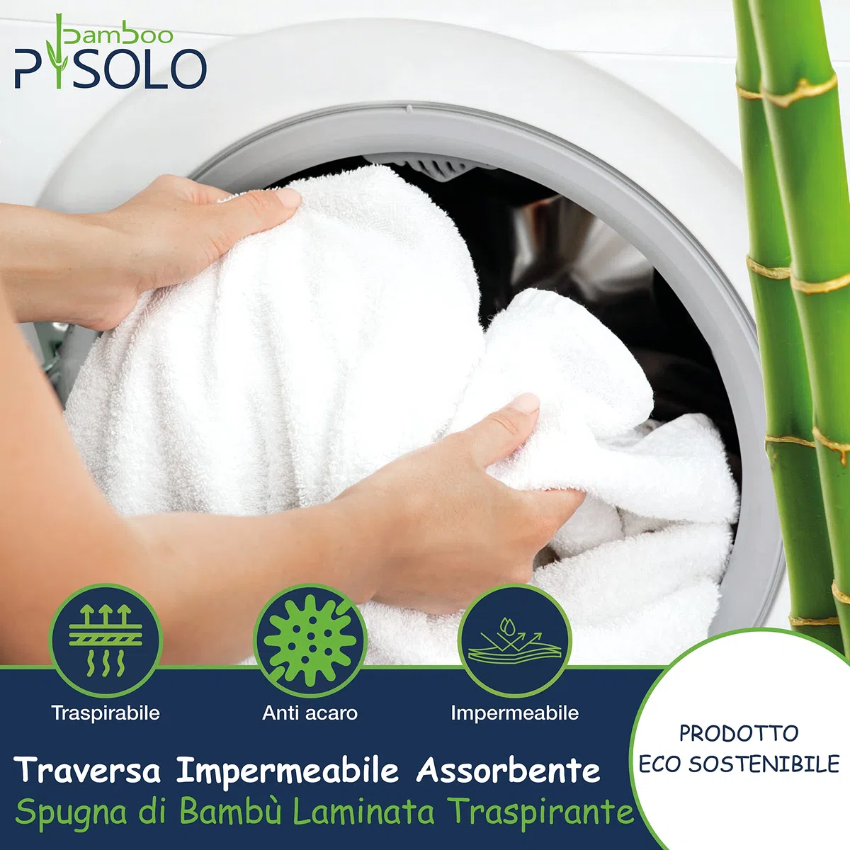 Traversa Letto Impermeabile per Incontinenza 110x140cm - Protezione in Spugna di Bambù Traspirante -Coprimaterasso a Telo Aperto - Ultra Sottile - Lavabile