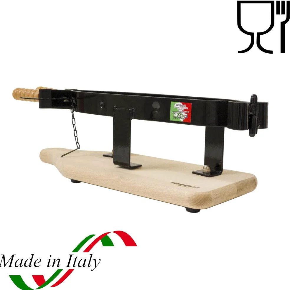 GIEMME Porta Prosciutto Professionale, Morsa per Il Taglio del prosciutto, Fermaprosciutto in Legno e Ferro