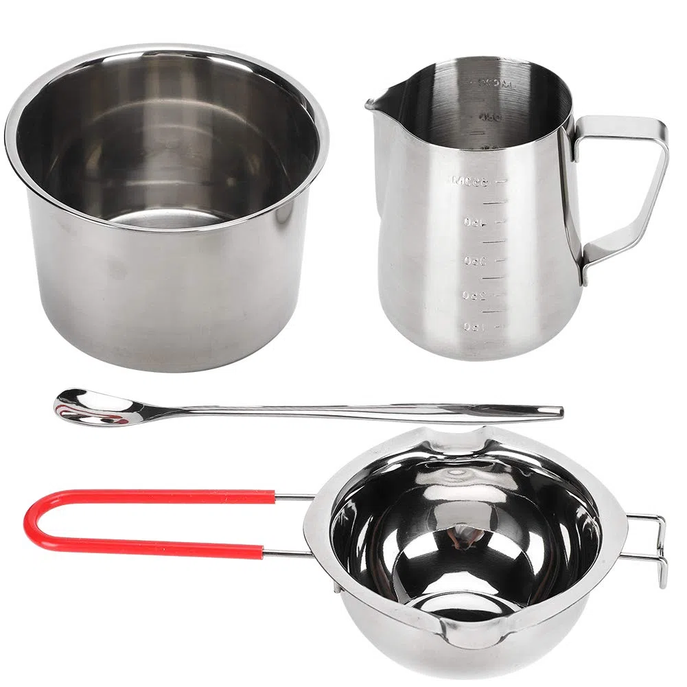Kit fai da te per la fabbricazione di candele per principianti adulti, pentola a doppia caldaia in acciaio inossidabile per fondere cioccolato/caramelle/candela