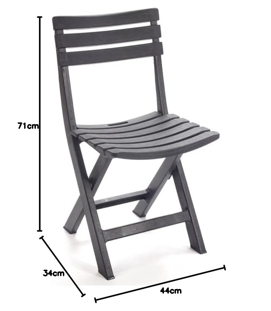 Totò Piccinni Sedie Pieghevoli in plastica Birreria pieghevole salvaspazio (Antracite, 4 Pz)