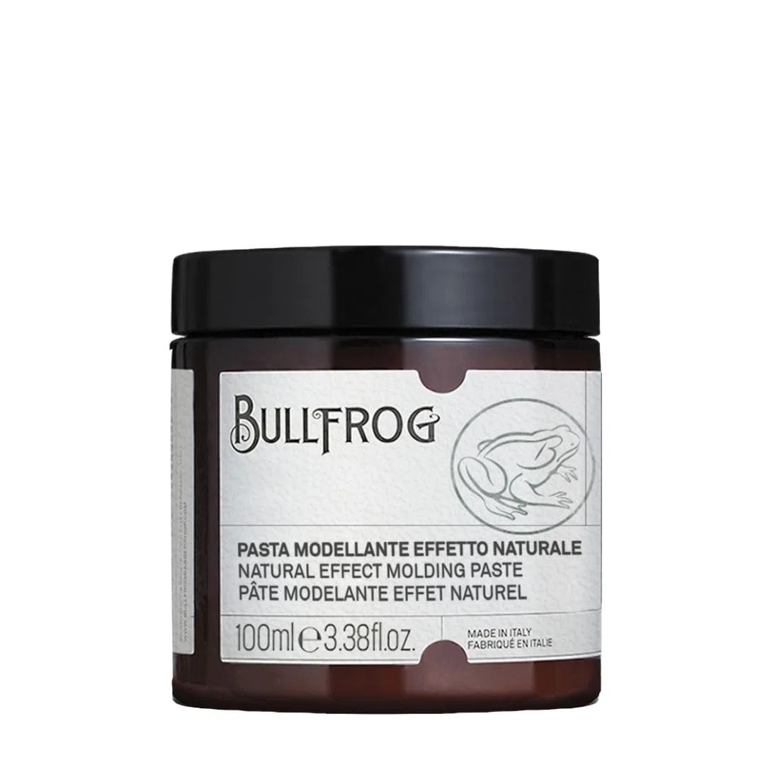 Bullfrog Pasta Modellante Effetto Naturale 100ml - Look Naturale e Rimodellabile con Finish Opaco - Dona Ordine e Volume - Note Muschiate e Talcate - Texture Leggera e Opaca - Made in Italy