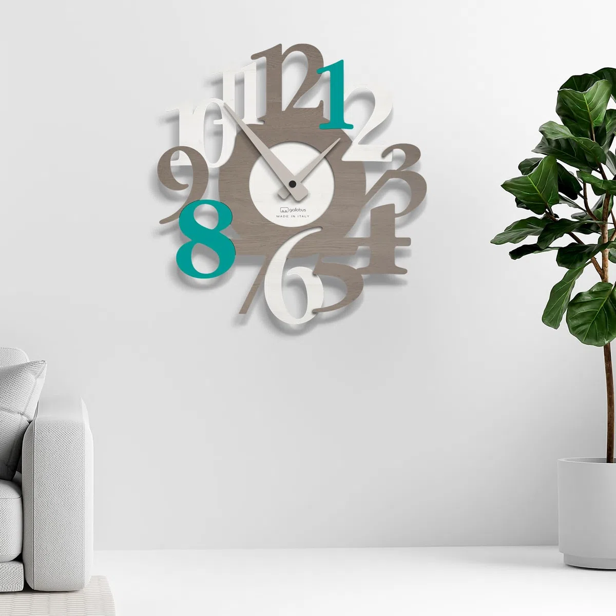Giallobus - Orologio Bilay - Carved - Legno Mdf - Premium 60x60cm - 11 - Boat - Artigianale Made in Italy - Silenzioso - Idea regalo - Moderni doppio livello