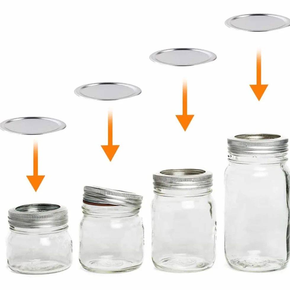 WANGCL 50 coperchi per Conserve a Bocca Larga, per Uso Alimentare, in Metallo, a Bocca Larga, 86 mm