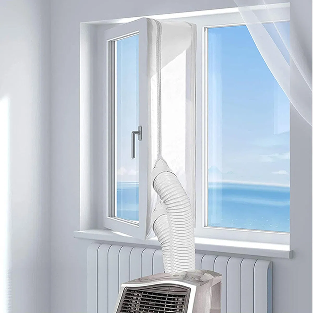 Kit portatile per finestra AC | Parti di ventilazione di scarico compatte | Kit di guarnizioni per finestre a battente mobile AC, per camera da , soggiorno, viaggio, appartamento, dormitorio