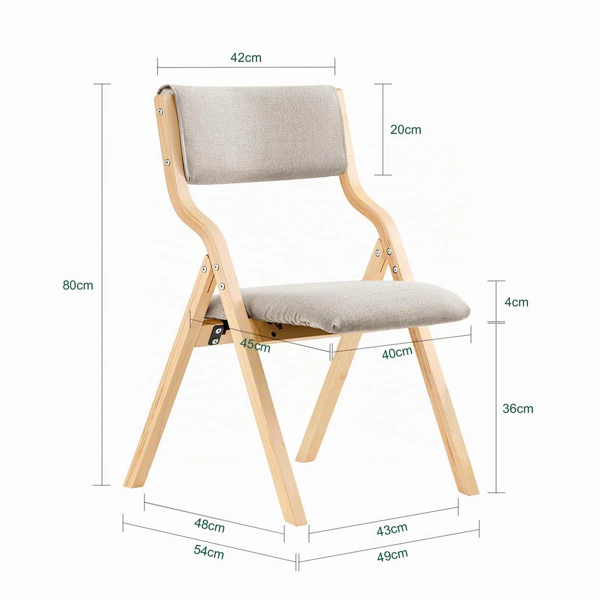SoBuy Sedia Pieghevole da Pranzo con Seduta e Schienale Imbottiti, Design Elegante e Salvaspazio, Comoda e Resistente, Facile da Riporre, Perfetta per Cucina, Ufficio e Esterno, Grigio FST40-HG