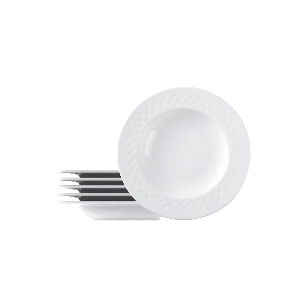 Tramontina Set Piatti Fondi Ingrid in Porcellana Decorata 23 cm 6 Pezzi