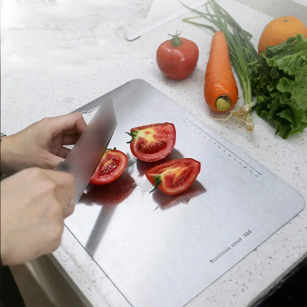 Tagliere in acciaio inossidabile 304, prodotti senza BPA, antibatterici e sostenibili, senza plastica, Tagliere da cucina con bilancia Igiene e Durata Tagliere, Tagliere in Acciaio Inox Alimentare