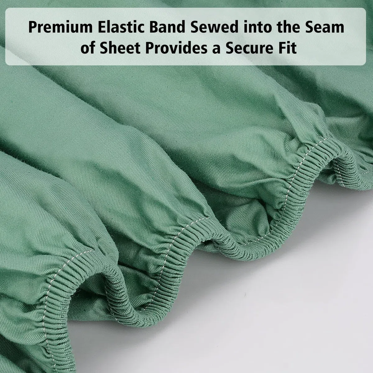 Lirex Lenzuolo Piatto, 150 x 200 cm 100% Cotone 300 Fili Morbido Traspirante Fitted Sheet, Verde Chiaro