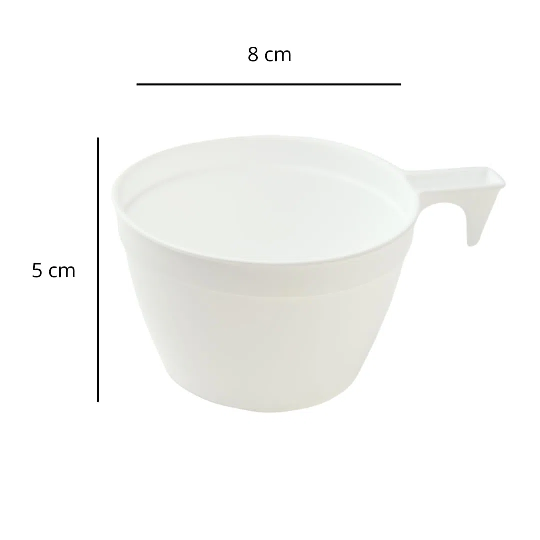 PZ 100 TAZZA BIANCA ML 165 PER CAPPUCCINO CON MANICO TAZZINA BICCHIERE PER CAFFE' IN PLASTICA PLASTIC COFFEE CUP CIOCCOLATA CALDA CAFFELATTE LATTE MACCHIATO