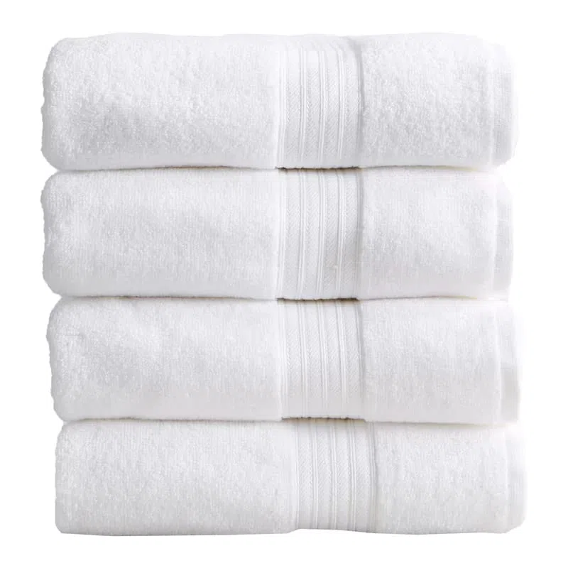 Confezione da 4 teli da bagno grandi (70 x 120 cm) 100% cotone egiziano pettinato ad alta assorbenza, 500 g/m², qualità alberghiera (bianco)