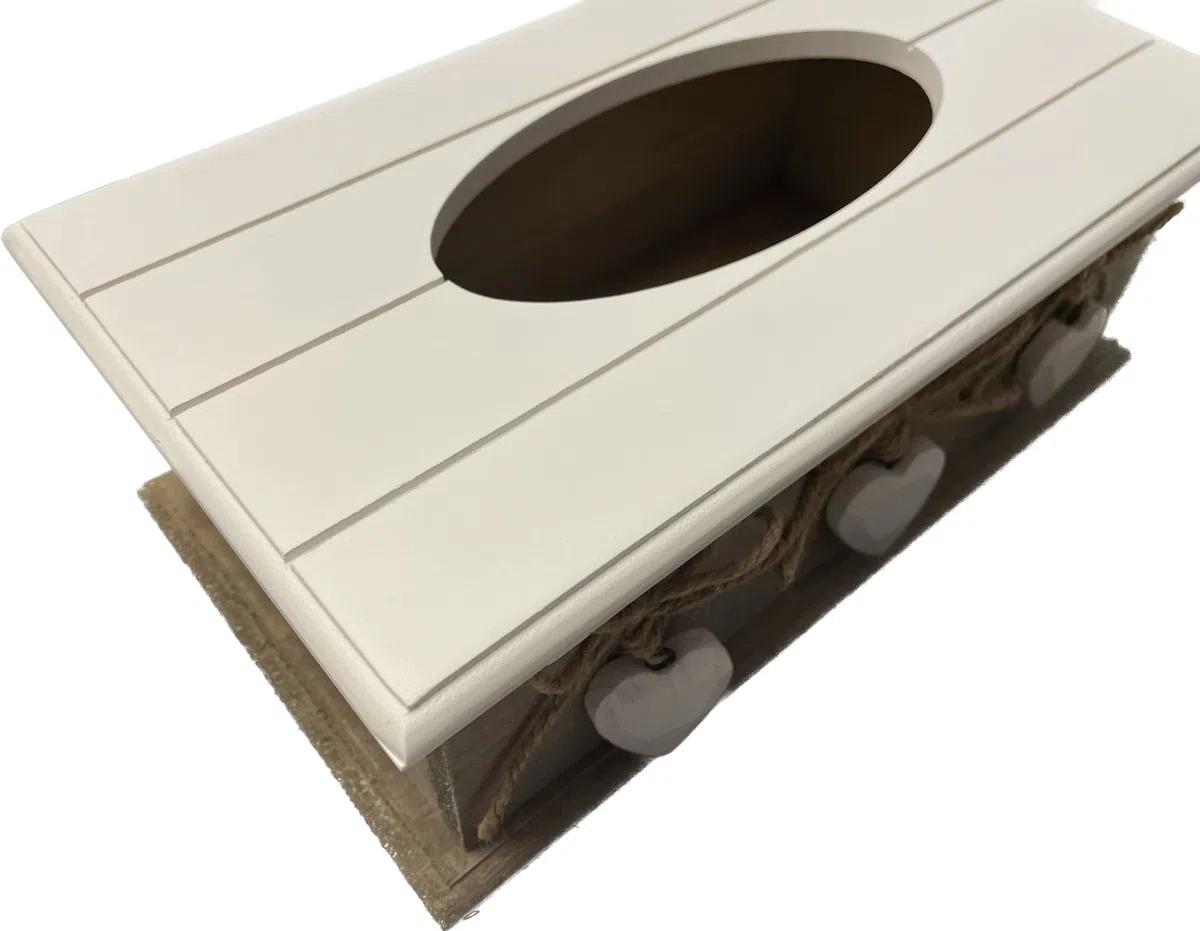 khevga Scatola porta fazzoletti in legno, stile rustico, marrone