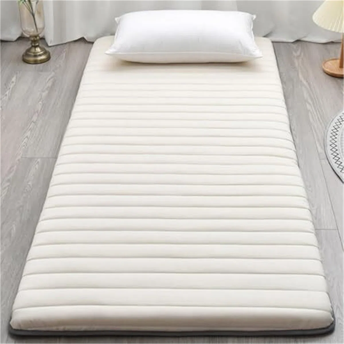 Tappetino giapponese spesso, traspirante, per alleviare la pressione, matrimoniale, per casa e campeggio (blu, 80 x 190 cm), massimo comfort e supporto