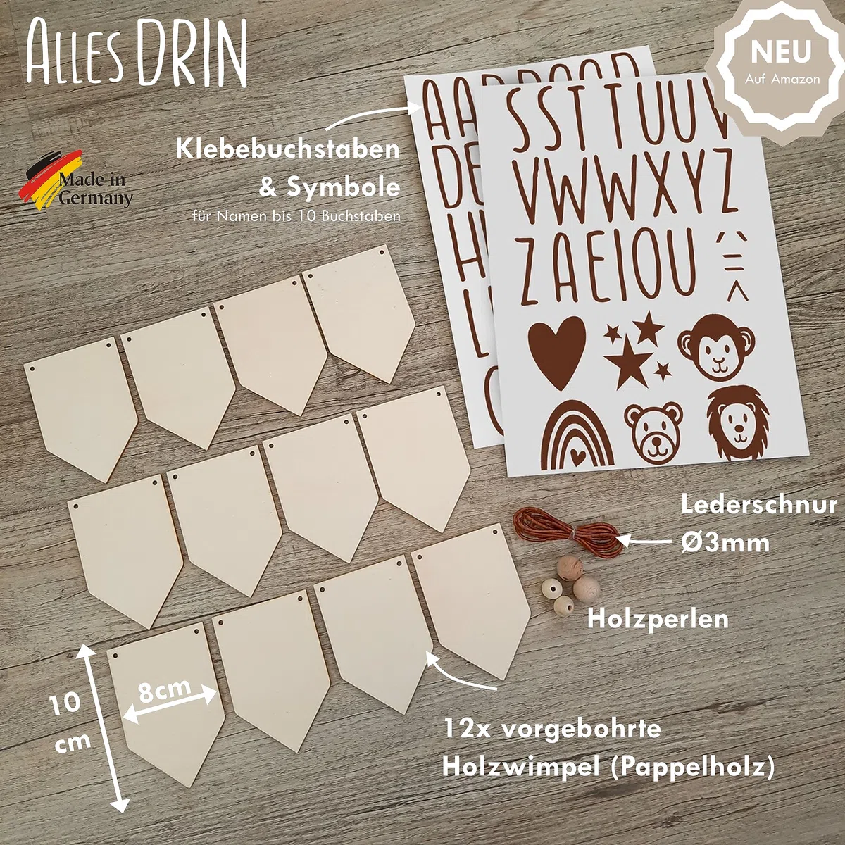 Ghirlanda | bandierine per cameretta dei bambino con nome, set fai da te, made in Germany, decorazione personalizzata