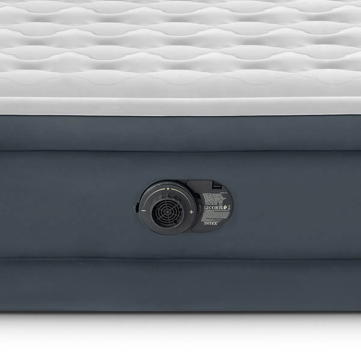 Intex 64448 Materasso Dura-Beam Con Schienale Tecnologia Fiber Tech Con Pompa Elettrica Incorporata, 152 x 236 x 86 Cm, Blu Navy