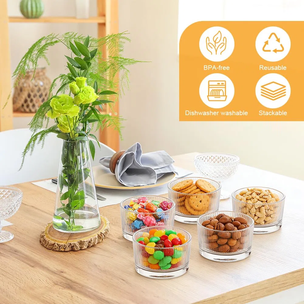 Set di 8 bicchieri da dessert trasparenti da 200 ml, in vetro, perfetti per tiramisu, panna cotta, budino e dessert a strati, ciotola in vetro lavabile in lavastoviglie