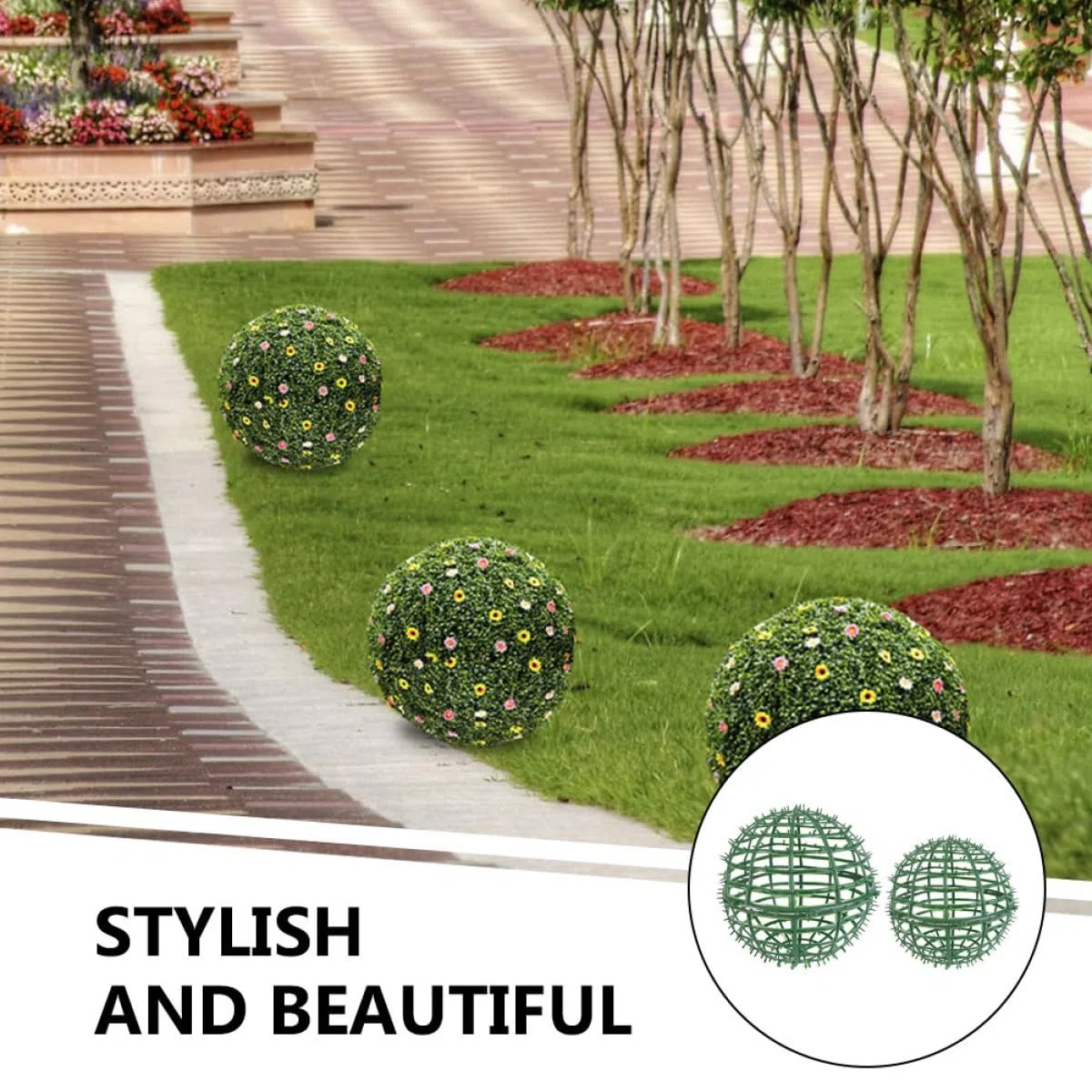 Supporto per Palline di Fiori Fai da Te 2 Pezzi Gabbia di Supporto Topiaria 30+20 CM in Plastica Riutilizzabile Cornice Decorativa Floreale per Matrimoni e Arredamento Casa e