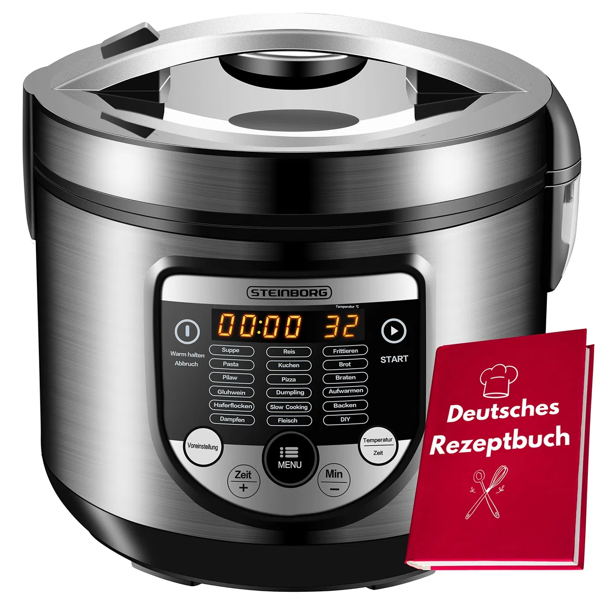 Pentola Multiuso 18 in 1 - 900 Watt, 5 Litri, Cuoci Riso, A Vapore, Padella per Saltare, Yogurt e Pressione