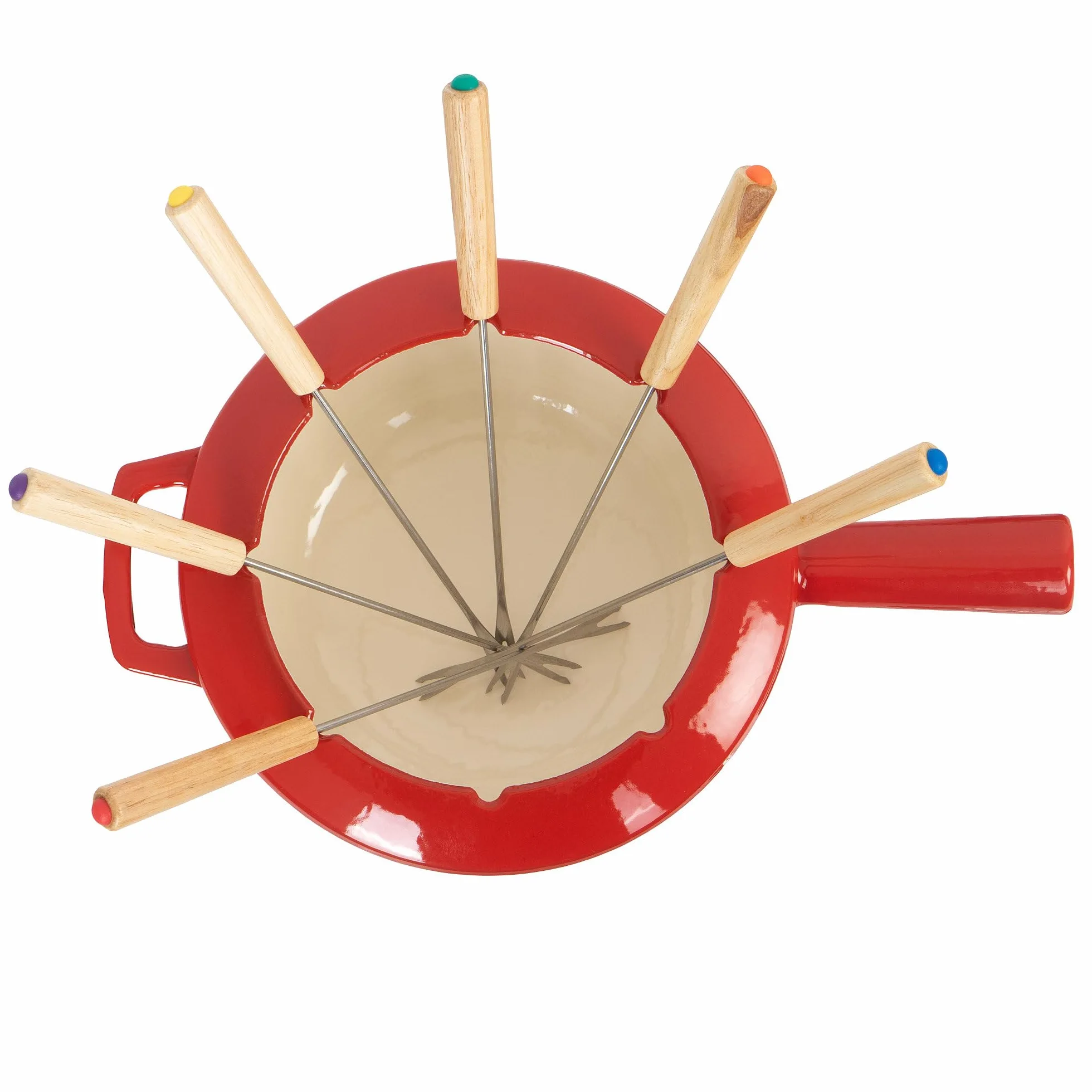 Mahlzeit Set per fonduta in ghisa 6 Persone | 2 Litri | Fondueset 13 Pezzi con bruciatore e forchette | Fonduta Set, Fonduta di Formaggio Set, Fonduta di Carne Set