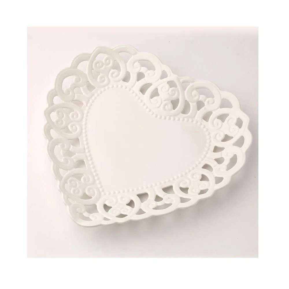 Hervit Piatto Cuore Porcellana TRAF.25CM