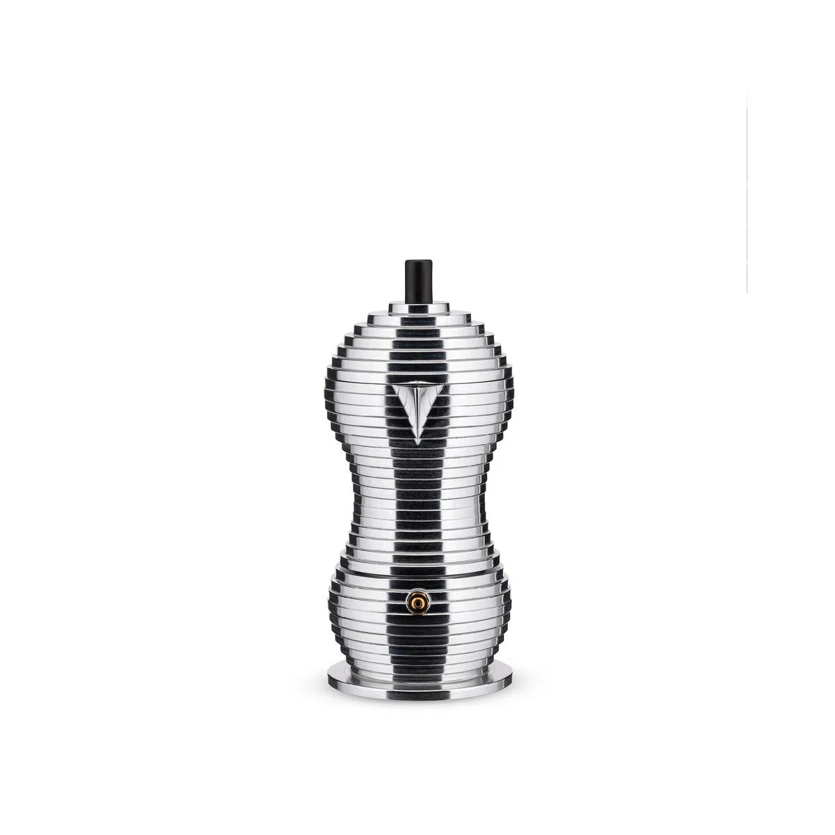 Alessi Pulcina MDL02/3 B - Caffettiera per Espresso di Design in Fusione d'Alluminio e PA, 3 Tazze, Nero
