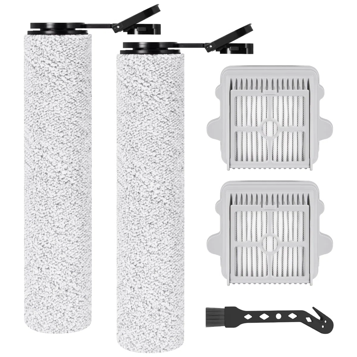 spazzole a Rullo e Filtro HEPA Ricambi per Roborock F25 BX/F25 ACE/F25 GT/F25 RT/F25 LT/F25 ALT/F25/F25 XT/F25 ACE Combo/F25 Combo/F25 Ultra/F25 ACE Pro aspirapolvere senza fili(5 Accessori)