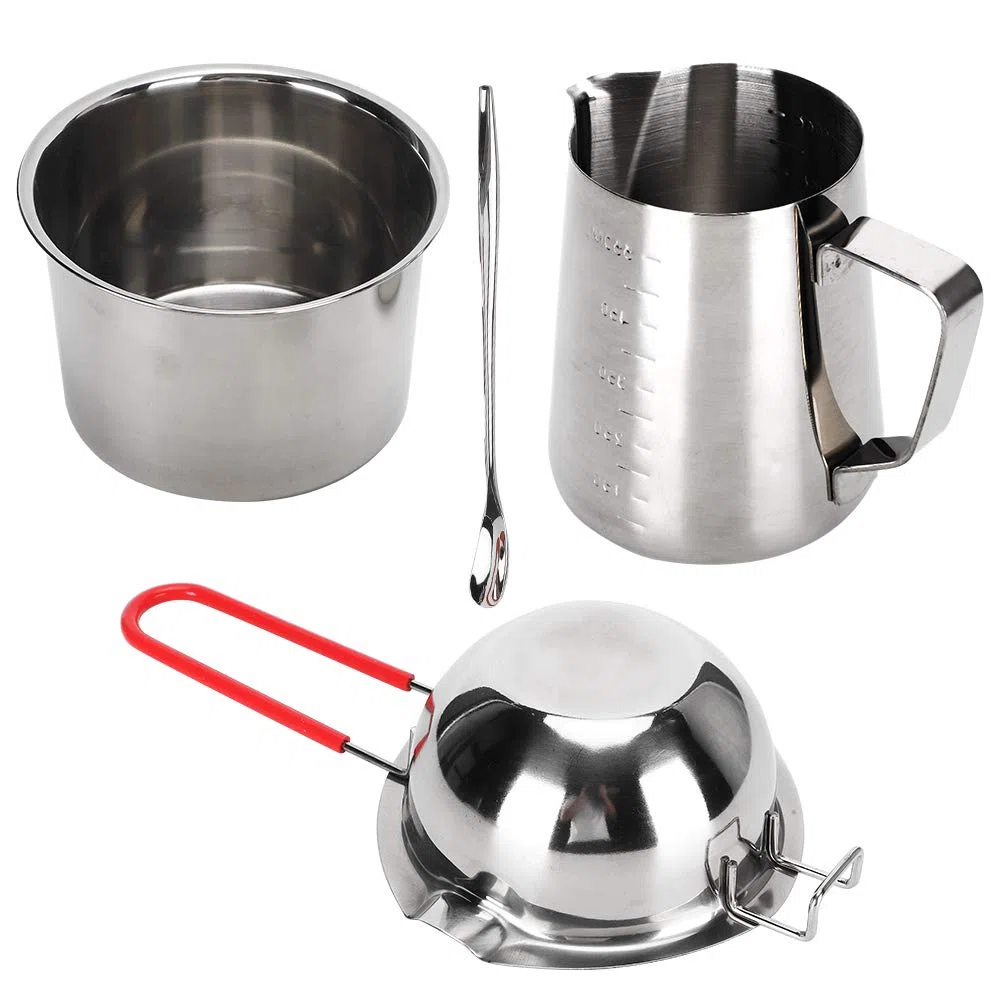 Kit fai da te per la fabbricazione di candele per principianti adulti, pentola a doppia caldaia in acciaio inossidabile per fondere cioccolato/caramelle/candela