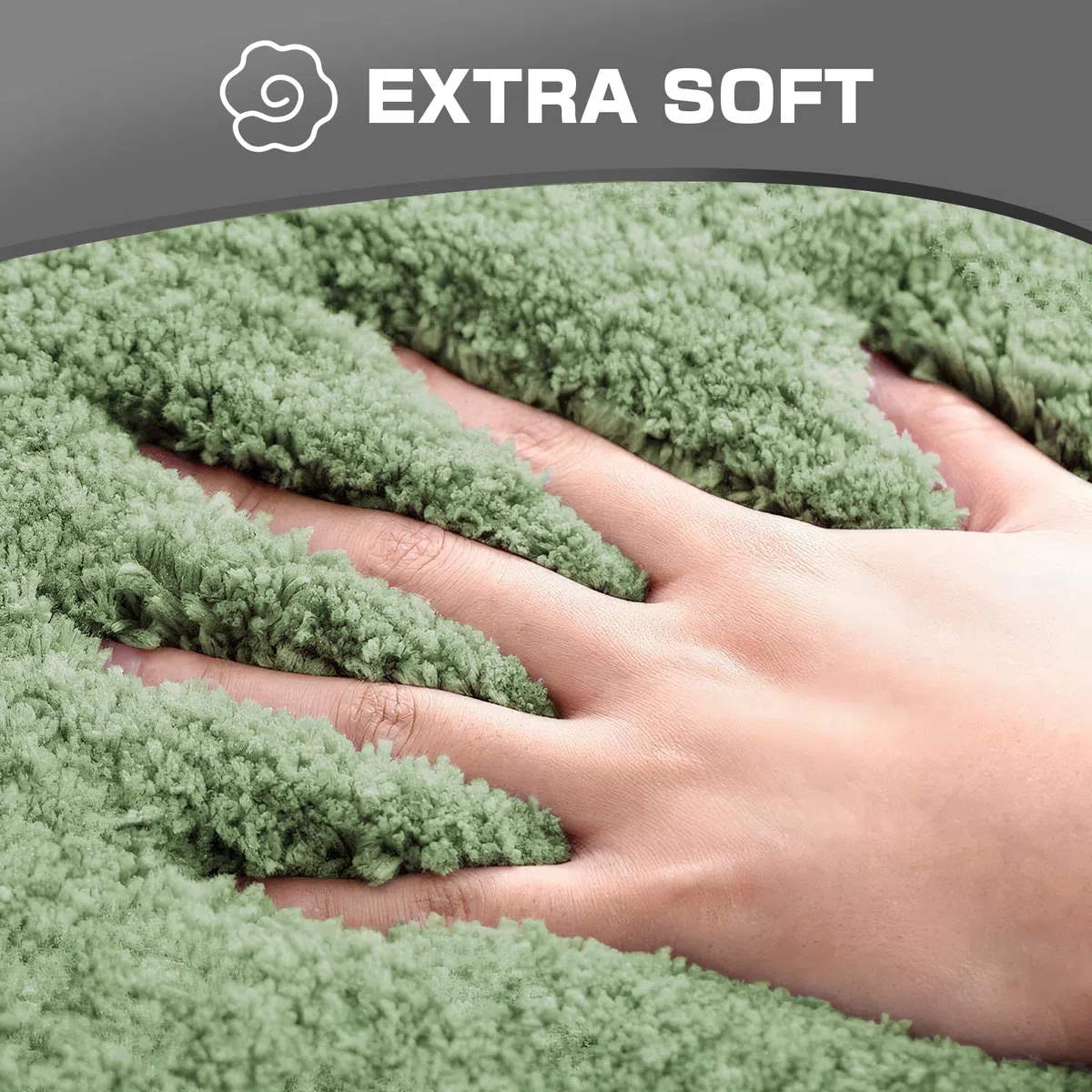 wyewye Tappetini da bagno in microfibra, super spessi 2 cm, tappeti da bagno super assorbenti 50 x 80 cm e 40 x 60 cm, verde chiaro