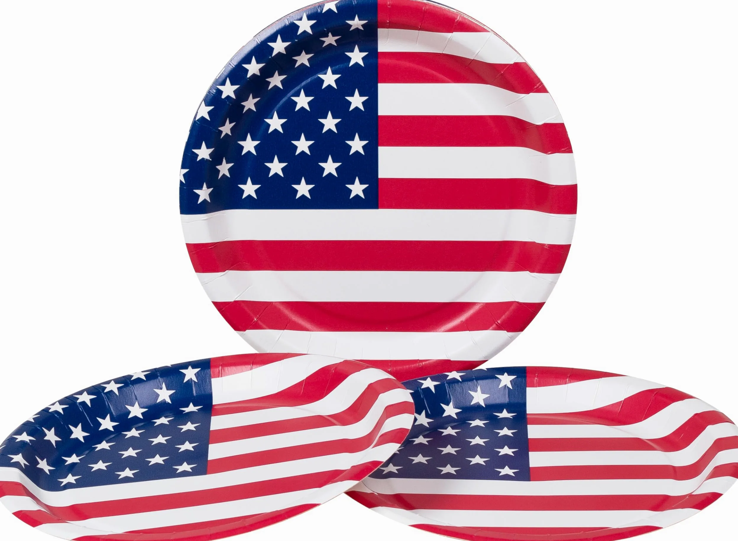 HEKU Set usa e getta, 120 pezzi, bandiera americana, incluso piatto di carta con motivo, bicchiere per feste (0,473 l) e tovaglioli (33 x 33 cm), ideale per feste ed eventi
