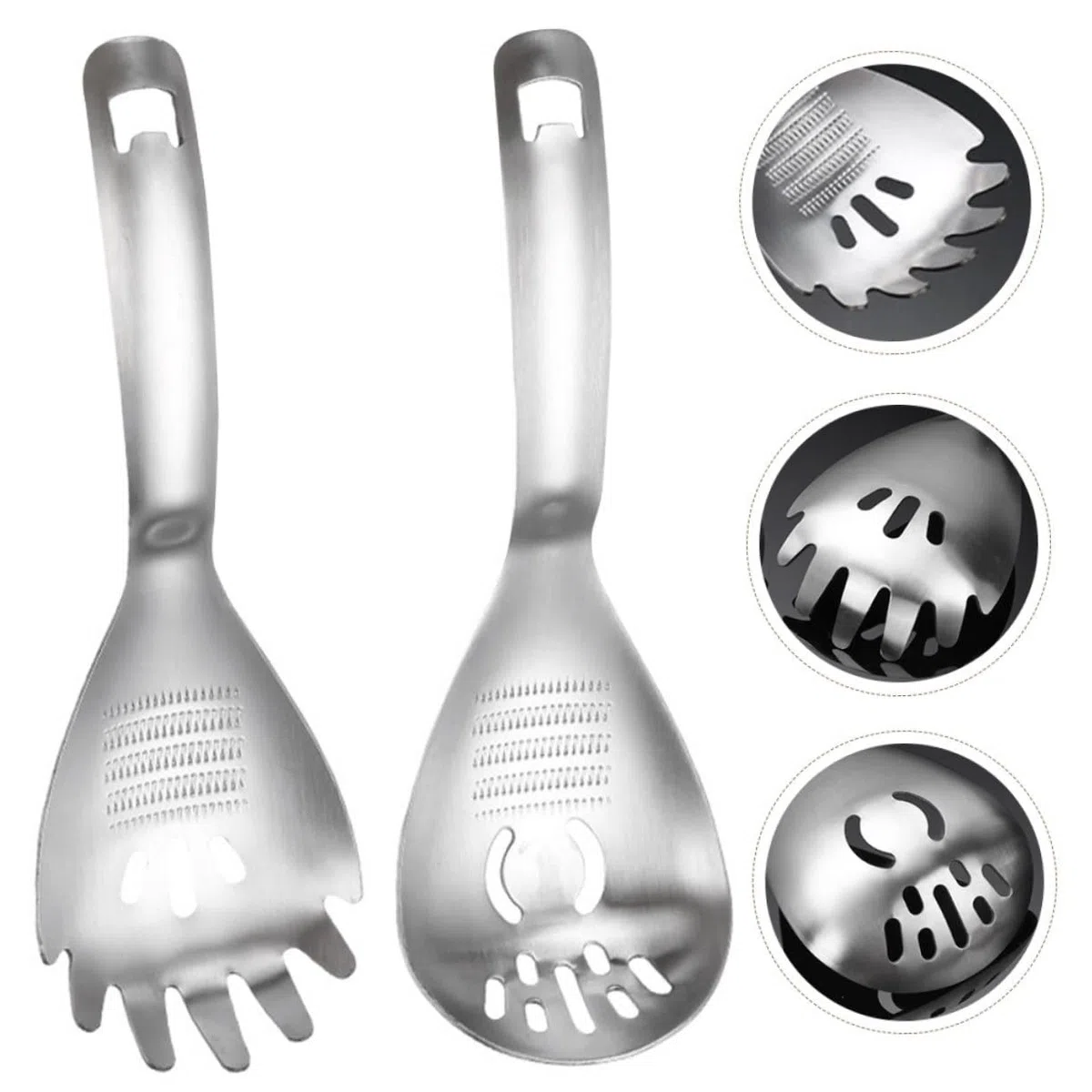 iplusmile 2pezzi Spremiaglio in Acciaio Inox per Cucina Grattugia per Radice e Tritaaglio Multifunzionale Cucchiaio in Acciaio Inox Incluso per Spremere Aglio e Altri Alimenti Complementari