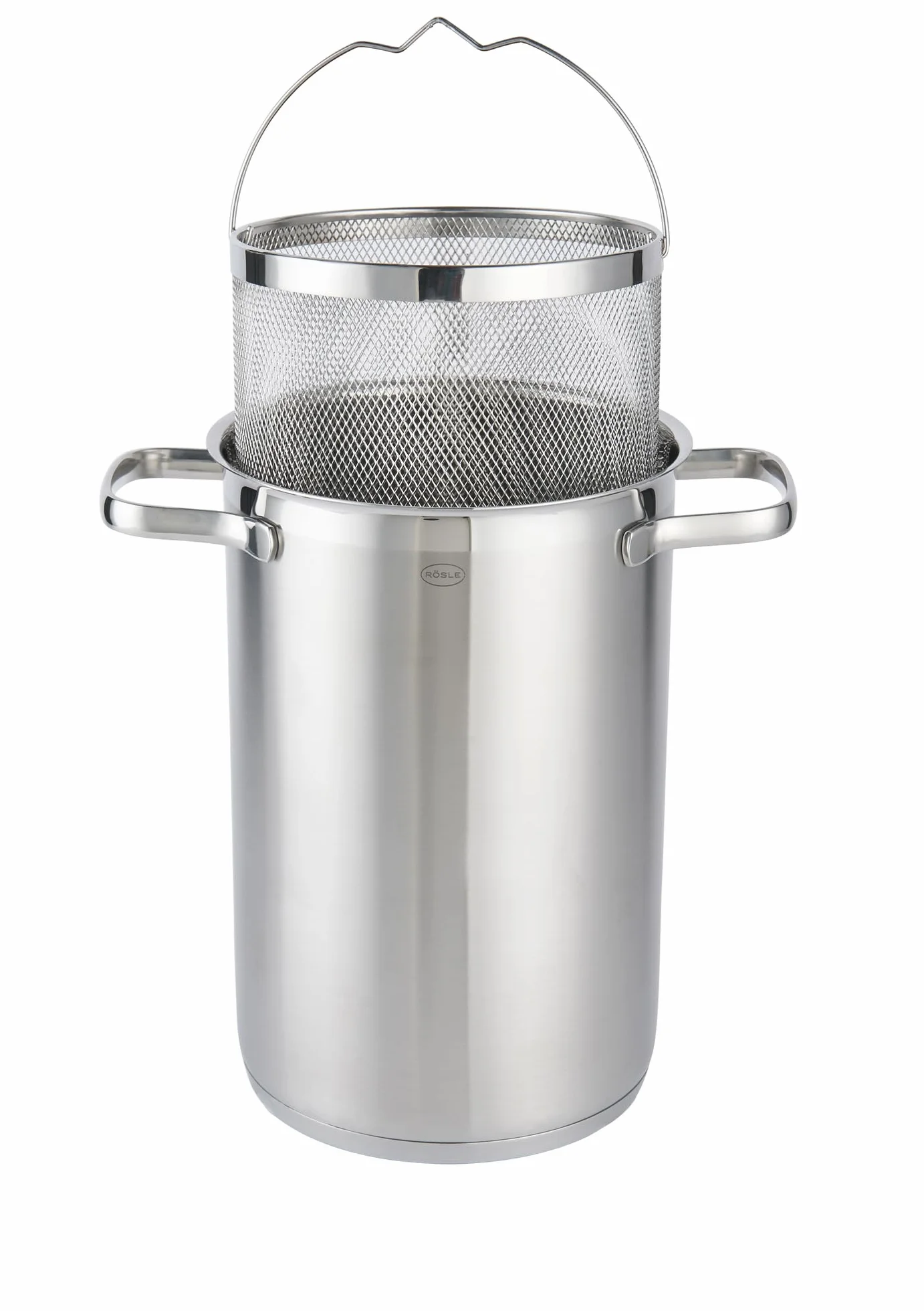RÖSLE ELEGANCE pentola per la pasta e asparaghiera, per la preparazione di pasta e verdure, 4,5 litri, acciaio inox 18/10, con scolapasta, adatta ai piani cottura a induzione e alla lavastoviglie