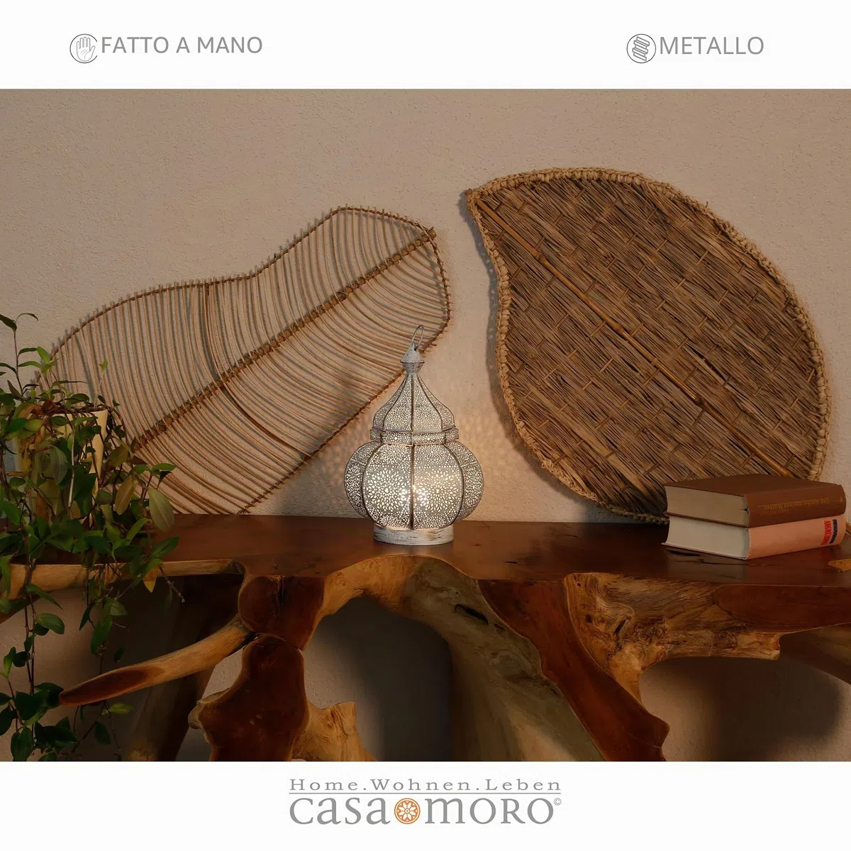 Casa Moro | Lanterna Orientale in metallo Alima bianco 30cm | Bellissima Lanterna da tavolo per il matrimonio e regalo di Natale | LN2050