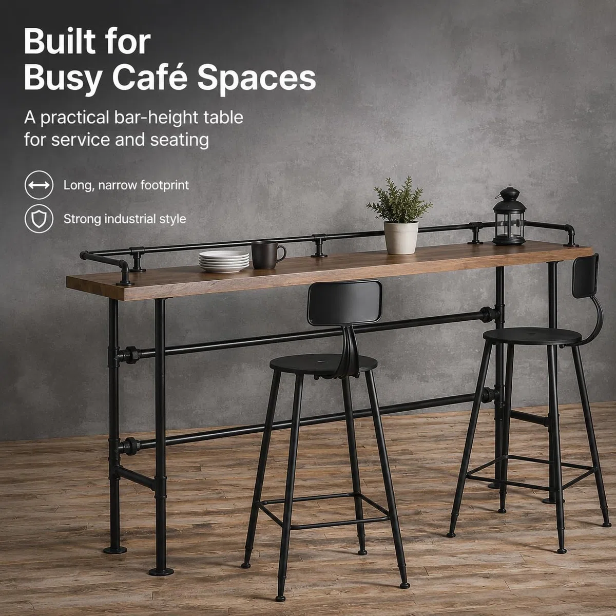 Industrial Counter Pannello Segnaletica Cartoncino Ferro Legno Durevole per Applicazioni Professionali Arredamento Laboratorio Esposizione Bancone Negozio, 120 * 40 * 105cm Spessore Tavola 5cm