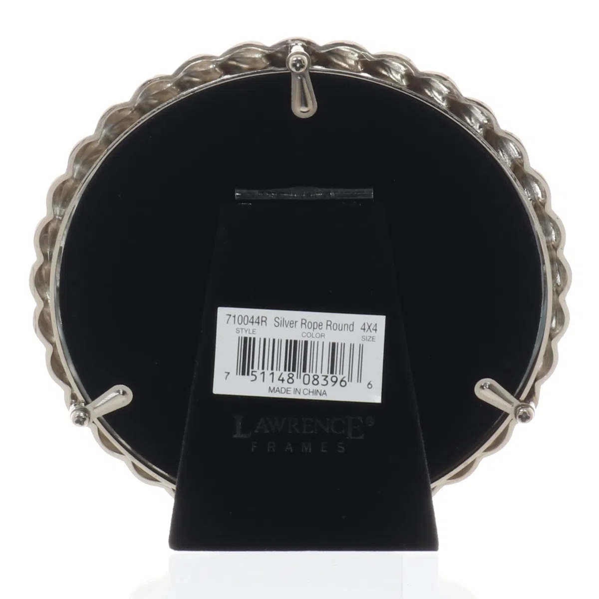 Lawrence Frames Telaio in metallo con design a corda, 4 x 4 rotondo, argento