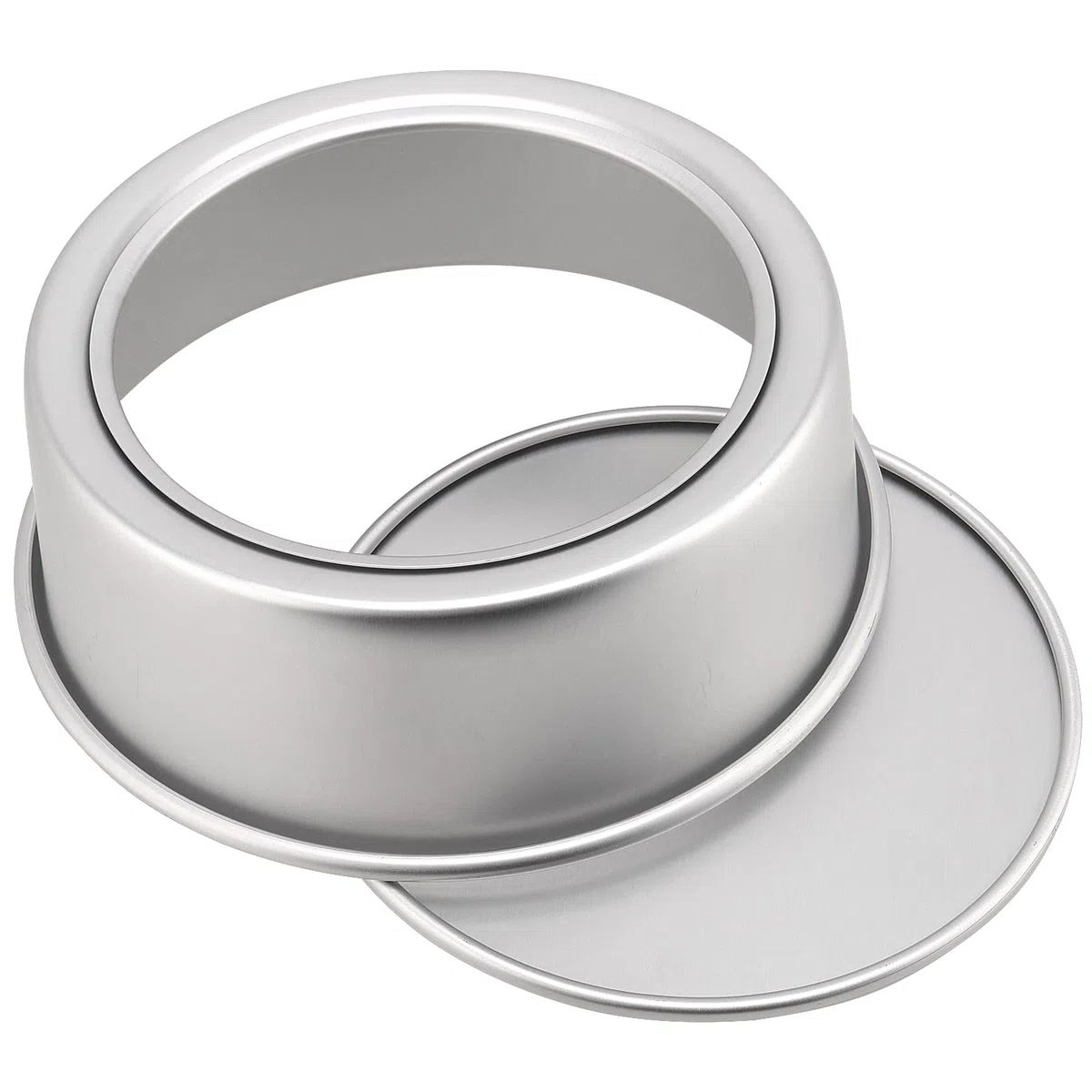 ZOENHOU Set di 3 tortiera rotonda in alluminio anodizzato, 15,5 cm, 20,5 cm, con fondo rimovibile, 3 cm, antiaderente rotondo teglia da forno