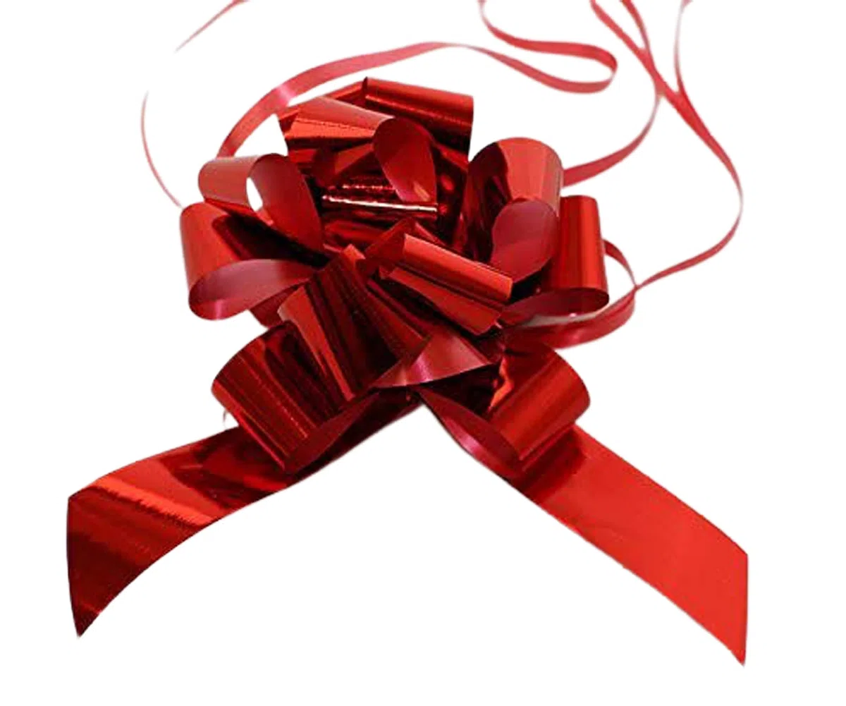 Nastri Fiocco Rapido Lucido Reflex Macchina Auto Sposi Matrimonio Coccarda Strip Cerimonia San Valentino-50 Pz 50 Mm Laurea Natale, Rosso, Confezioni