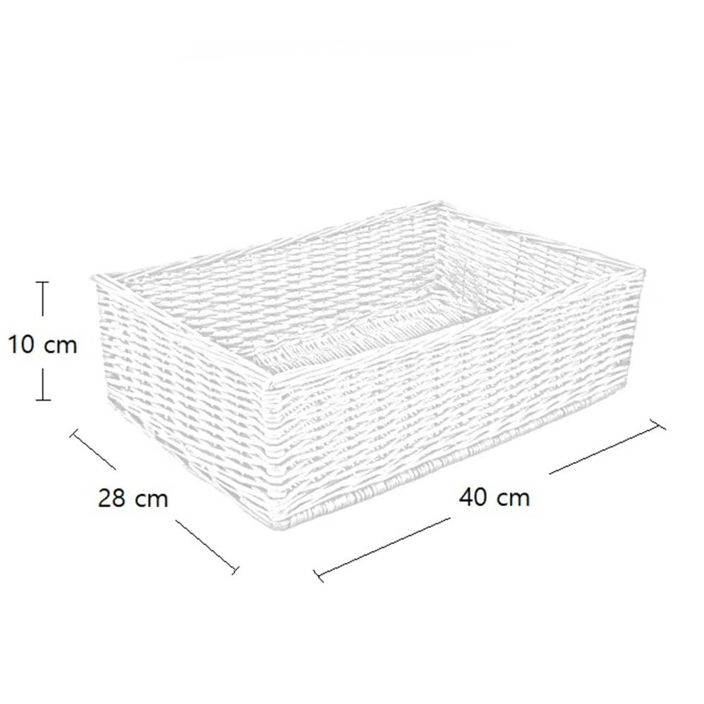 Cesta Portapane Vimini Rettangolare 40x28 Espositore Negozio Bar Pane Panificio