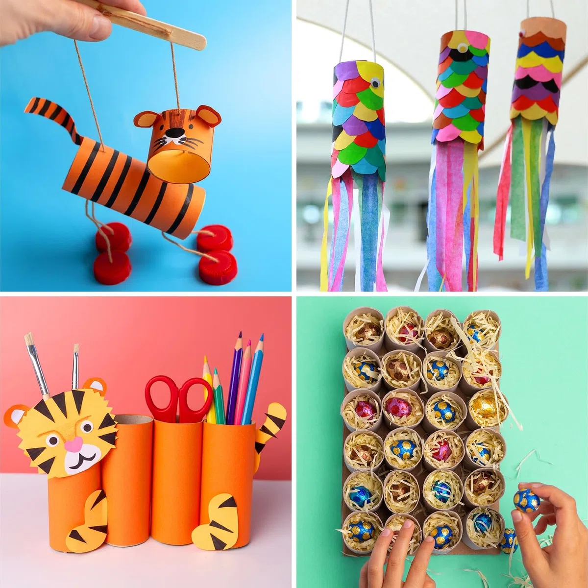 Genie Crafts, Confezione da 48 tubi di carta per bambini, per fai da te e progetti scolastici 48-Pack, 1.6 x 1.6 x 3.95 Inches Marrone