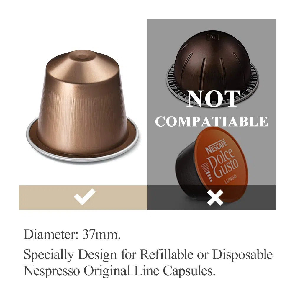 RECAPS Coperchi in alluminio per espresso, sigillanti riutilizzabili, compatibili con Nespresso Original Line (coperchi 240 pezzi) 37 mm di diametro