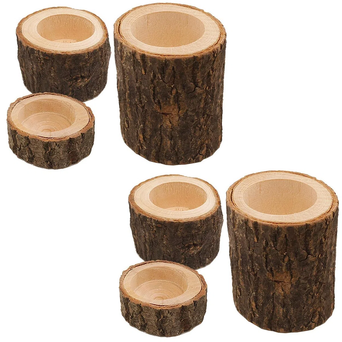 Yikko Portacandele in legno personalizzato, portacandele votivo in legno per centrotavola per matrimoni, feste di compleanno, San Valentino, decorazione per la casa, set da 6