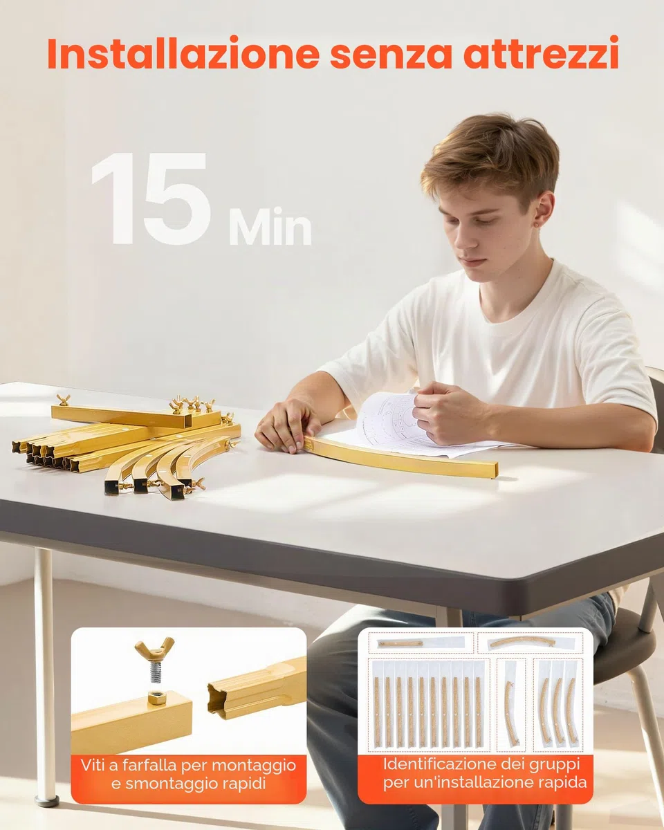 VEVOR Supporto per Fondale ad Arco 2,2 x 1,2 m, Struttura Stabile, Facile da Montare, Set di Fondali ad Arco per Feste con Copertura per Matrimoni, Feste di Compleanno, Decorazioni per Cerimonie