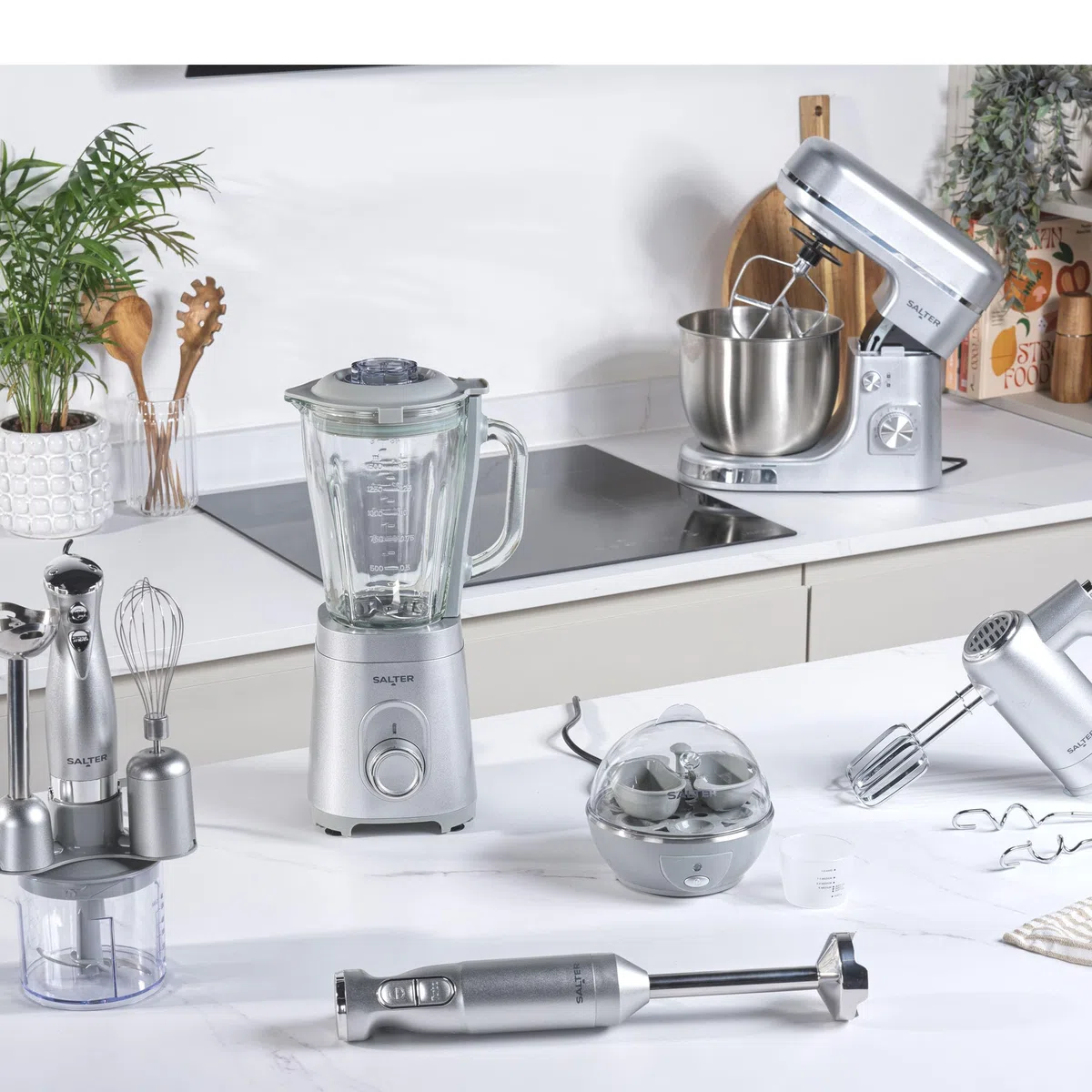Salter EK6359MMSVDE Aspen Montalatte - Vaporiera elettrica 4 in 1, schiuma di latte calda e fredda, caffè, cappuccino, latte, capacità di schiumatura 150 ml/capacità di riscaldamento 300 ml, 500 W