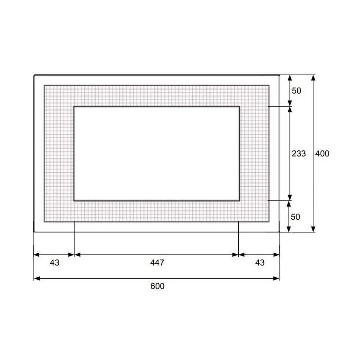 MICEL Cornice per microonde, 600 x 400 mm, Bianco, 600 x 400