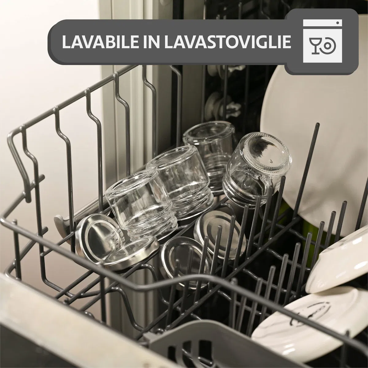Praknu 24 Vasetti di Vetro Piccoli da 50 ml - Con Etichette e Pennarello - Ermetici - Lavabili in Lavastoviglie - Ideali da Regalare