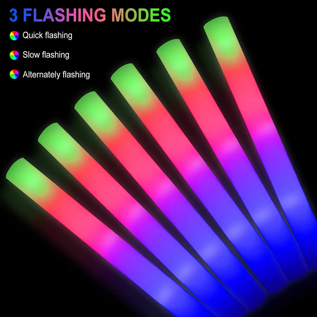 69pcs Bastoncini Luminosi In Schiuma,Multicolore Bastoncini Luminosi fluorescenti,Bastoncini luminosi per feste Matrimonio Compleanni Halloween Natalizi