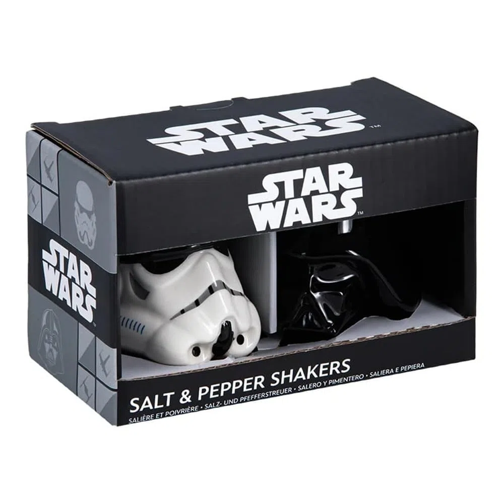 Set di sale e pepe con licenza ufficiale Disney Stormtrooper e Darth Vader di Star Wars, set in ceramica per cucina e decorazione della casa, regalo di inaugurazione della casa per gli appassionati di