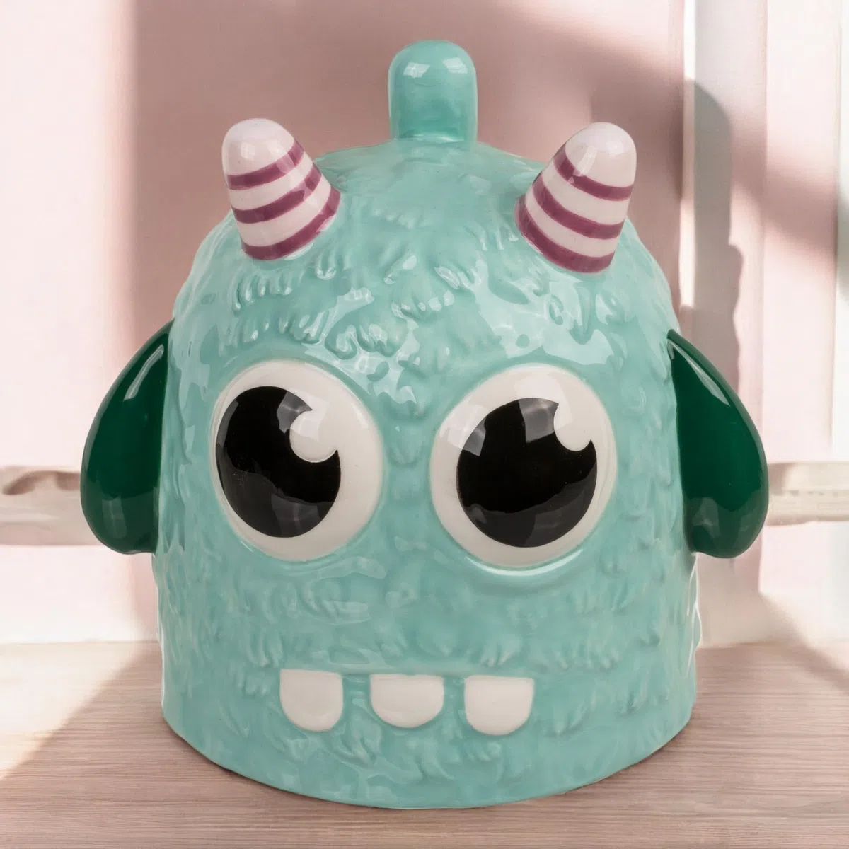 Tazza da caffè con manico, tazza da tè – Upside-Down Mug – Tazza rovesciata in ceramica, ca. 400 ml (Monster Blu)