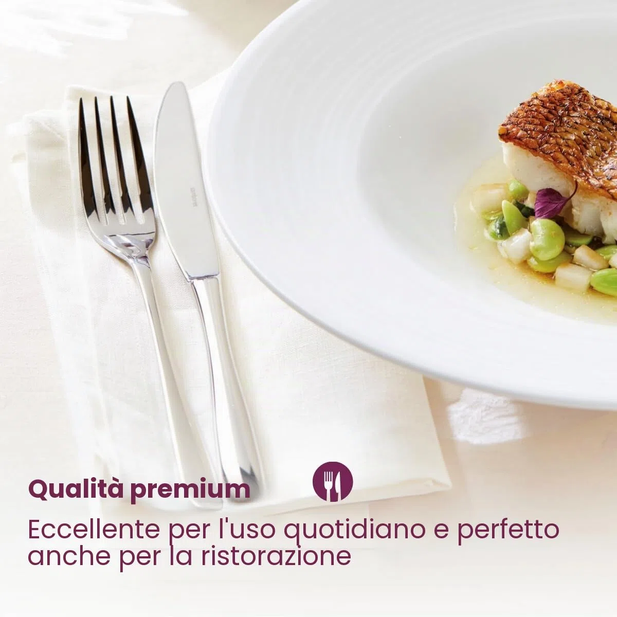 Sambonet - Taste Set di Posate da Tavola per 6 persone, 24 pezzi in Acciaio Inox finitura PVD : 6 forchette, 6 cucchiai, 6 coltelli, 6 cucchiaini da tè, Lavabili in lavastoviglie, Nero