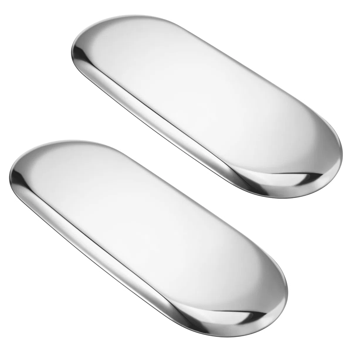 Vassoio ovale in acciaio inossidabile, per gioielli e profumi, accessorio da bagno, vassoio decorativo per tavolino, decorazione per candele e vassoi, lunghezza 30 cm, larghezza 12 cm,
