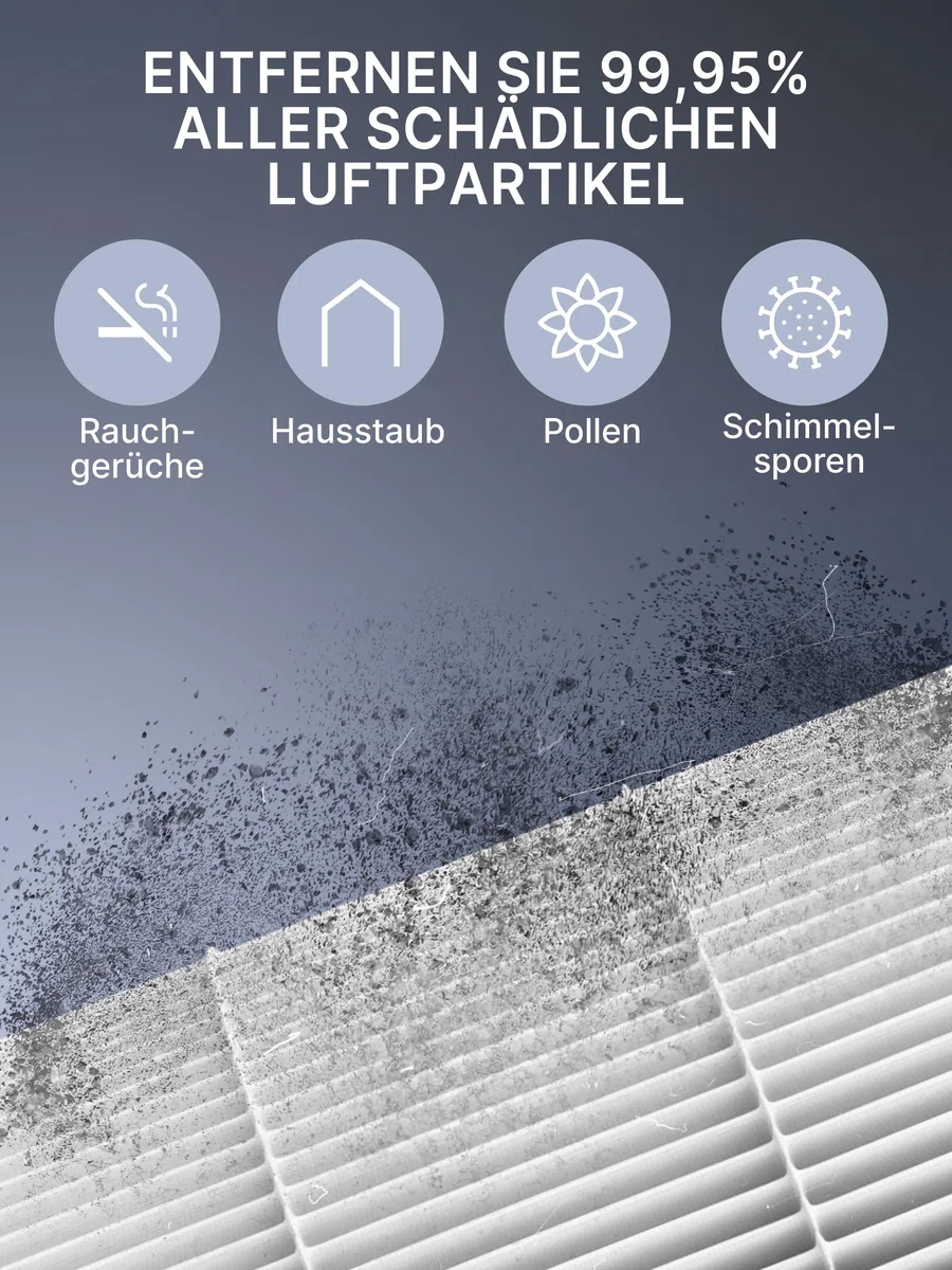 Comedes Filtro HEPA per purificatore d'aria Philips serie 800 (AC0820 e AC0830), utilizzabile invece di Philips FY0194/30 NanoProtect (2 pezzi)