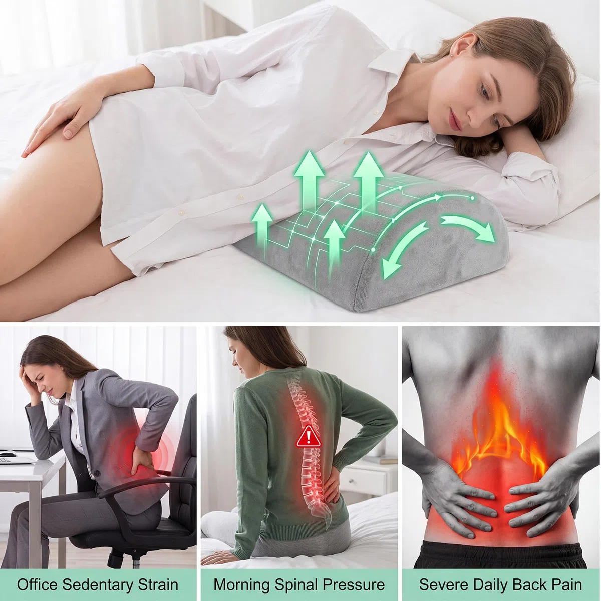 Cuscino per Gambe, Cuscino Gambe per Dormire, Cuscino Ginocchia per Dormire Cuscino Alza Gambe Cuscino per Ginocchia Dormo Cuscino in Memory Foam a Mezza Luna